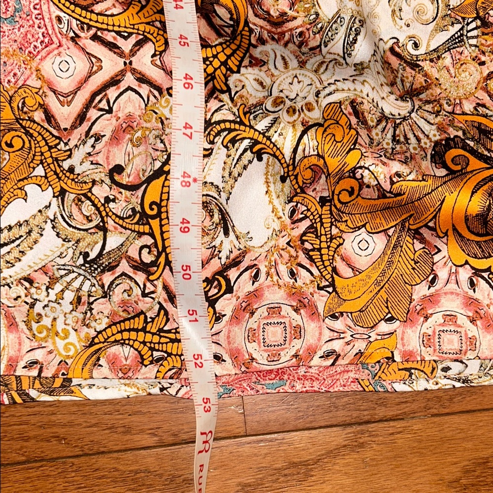 CHICO’s Women’s Maxi Dress Kimono Paisley Strawberry Blush Size 2 or US 12 Boho - Picture 8 of 9